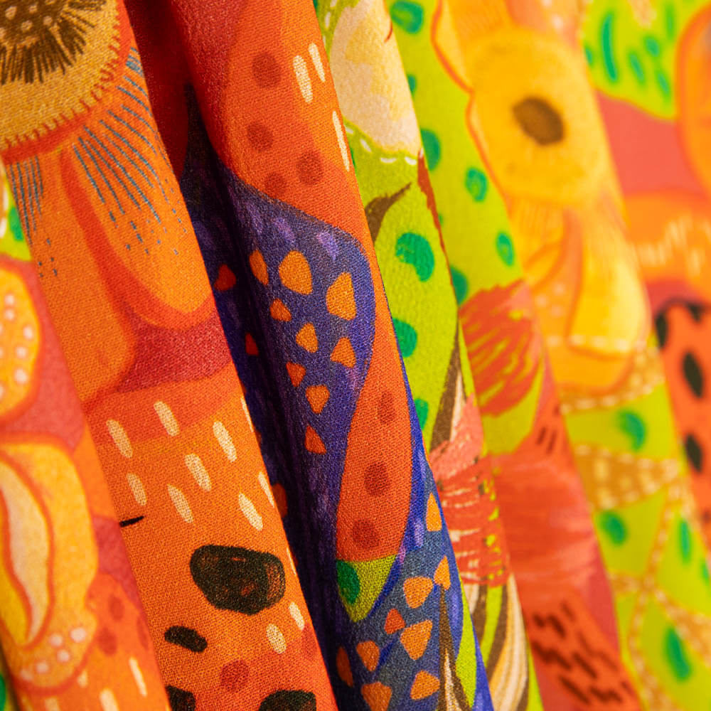 Crepe Viscosa Trópico Verde - Ribes y Casals