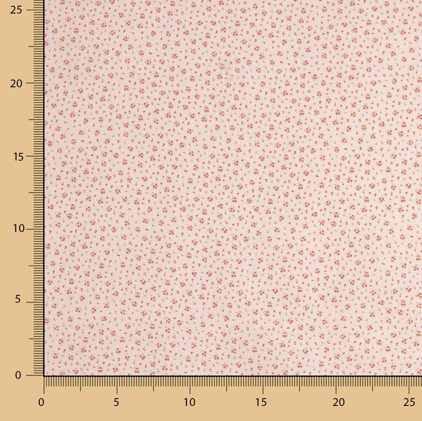 Popeline de algodão micro floral rosa empoeirado - Ribes y Casals