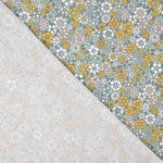 Popeline de Algodão com Flores Vintage Mostarda - Ribes y Casals