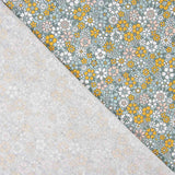 Popeline de Algodão com Flores Vintage Mostarda - Ribes y Casals