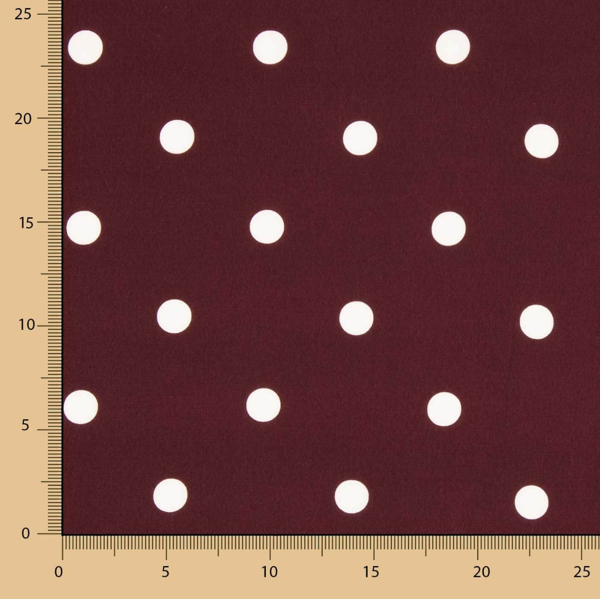 Crep Poliéster Lunares Granate - Ribes y Casals