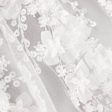 Vestido de Noiva em Tule Branco com Lantejoulas e Flores 3D Elegance - Ribes y Casals