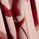 Cetim viscose floral aquarela vermelho - Ribes y Casals