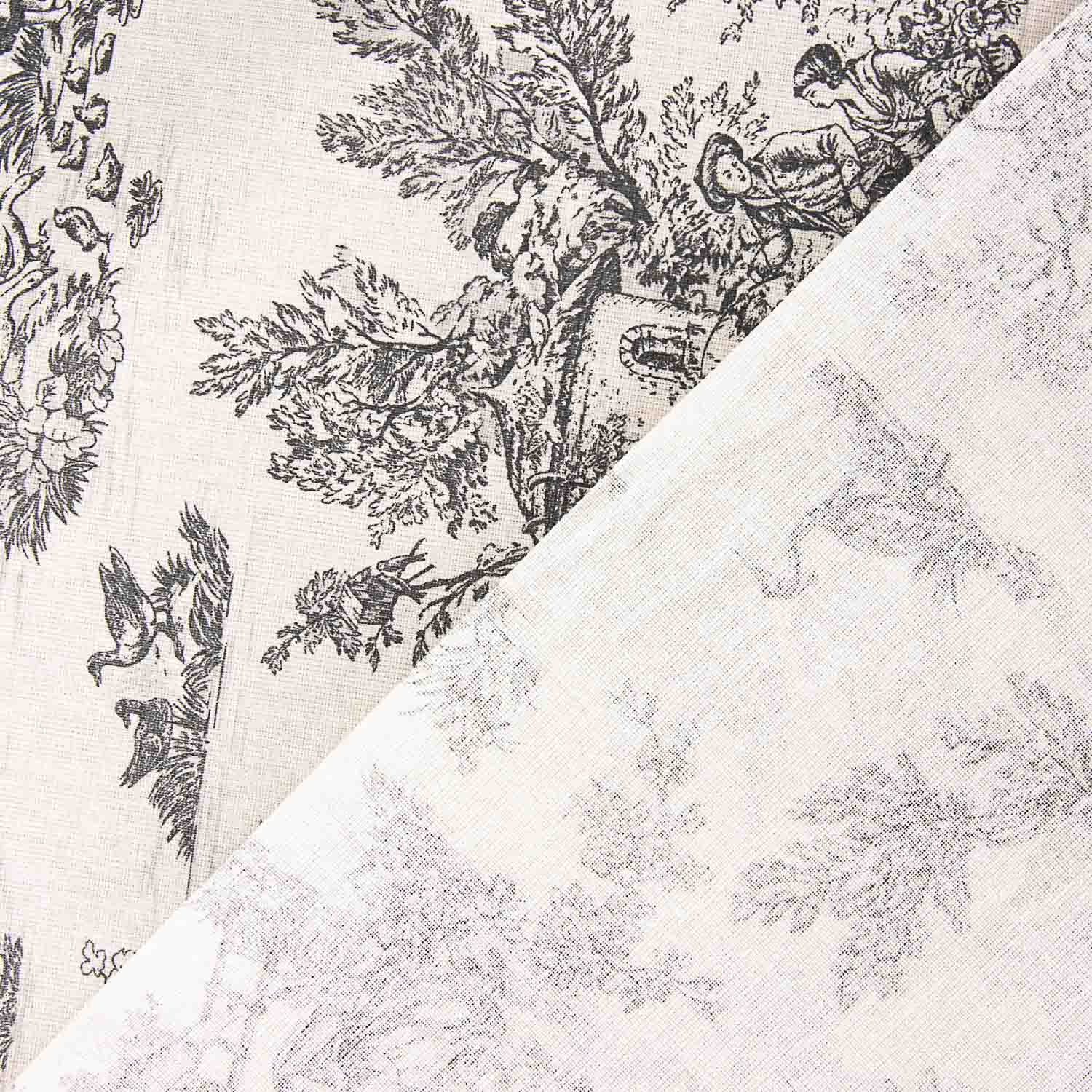 Algodão Resinado Toile de Jouy – Preto e Branco - Ribes y Casals