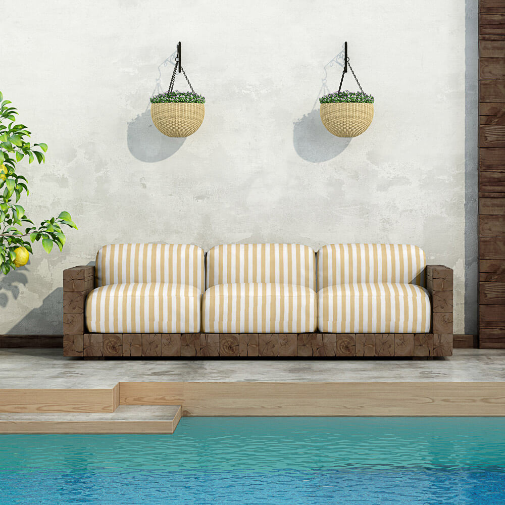 Estofamento Exterior Listrado Bege - Ribes y Casals