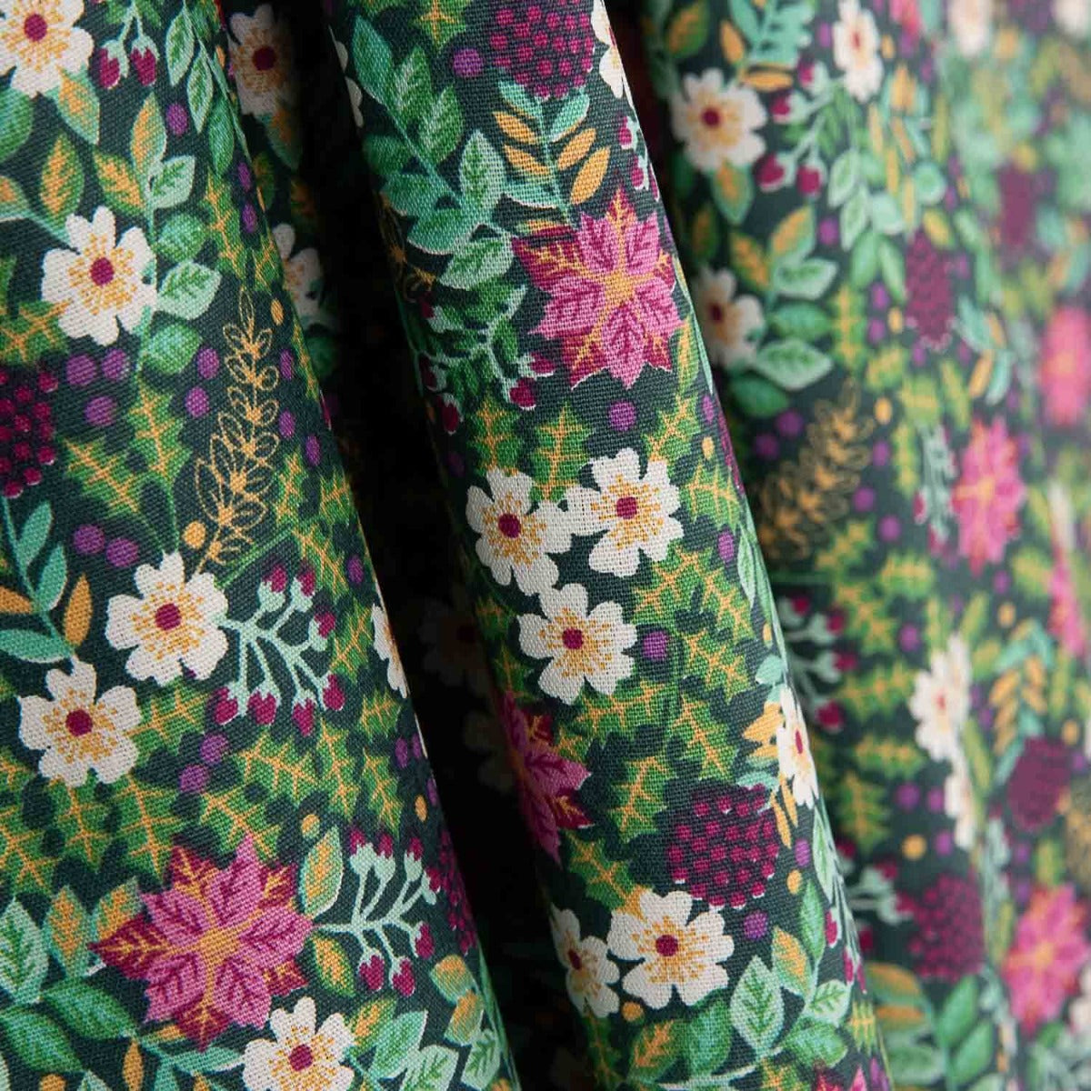 Popeline Jardim Selvagem Marinho - Ribes y Casals