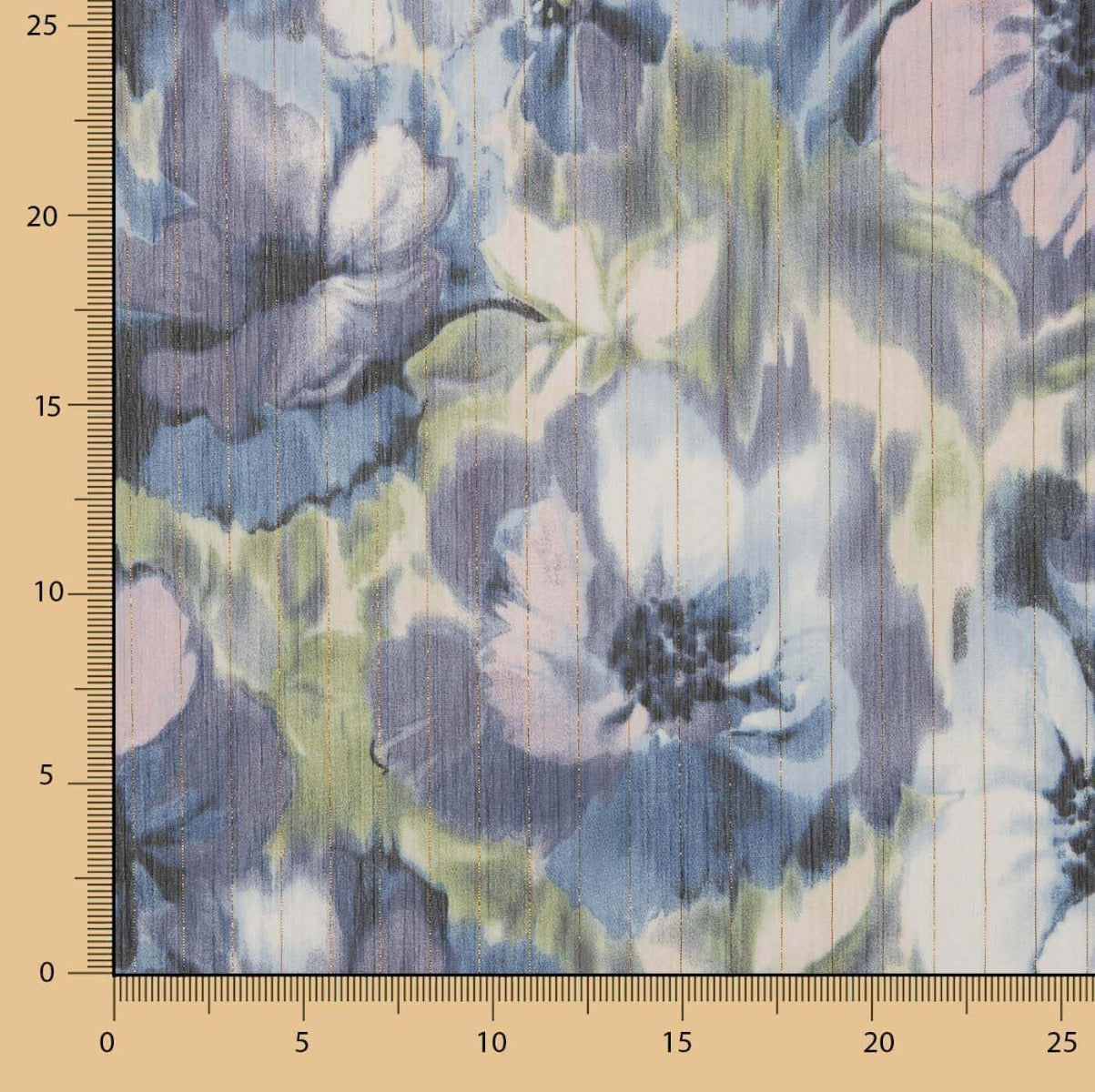 Retal Gasa Poliéster Lúrex Brisa Acuarela 70x150 cm - Ribes y Casals