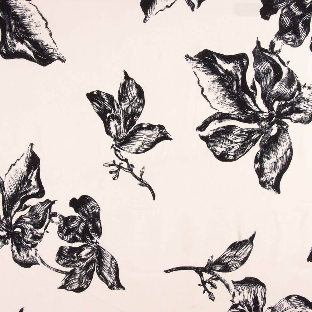 Bambula em crepe estampado Maxiflor Sketch - Ribes y Casals
