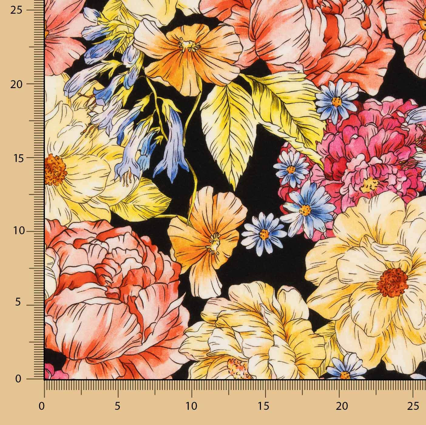 Viscose estampada Jardim Romântico - Ribes y Casals