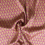 Cetim Poliéster Retro Geo Rosa - Ribes y Casals