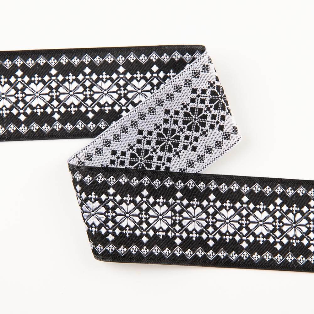 Fita Fantasia Jacquard Preta - Ribes y Casals