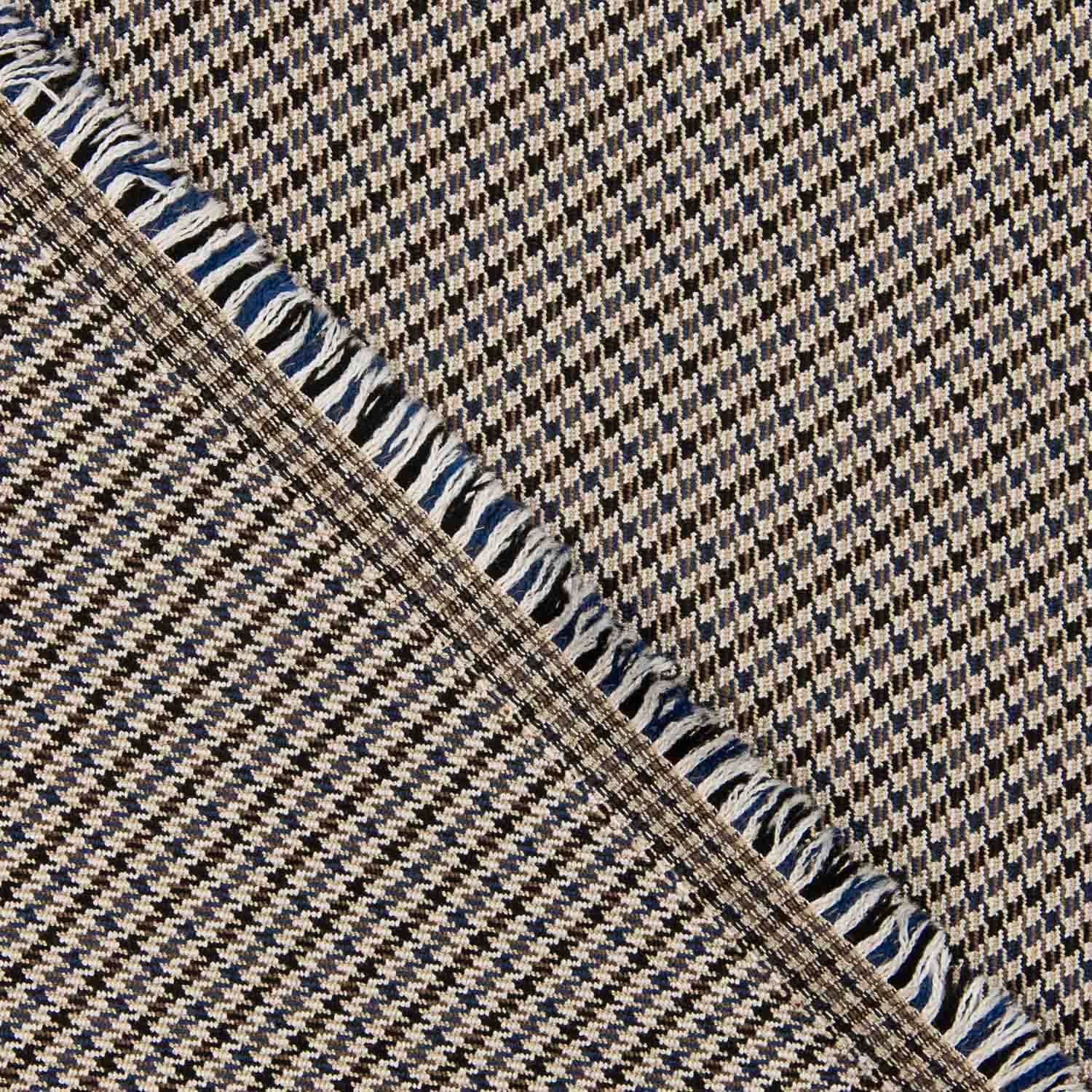 Lã Viscose Pied-de-poule Castanho e Azul - Ribes y Casals