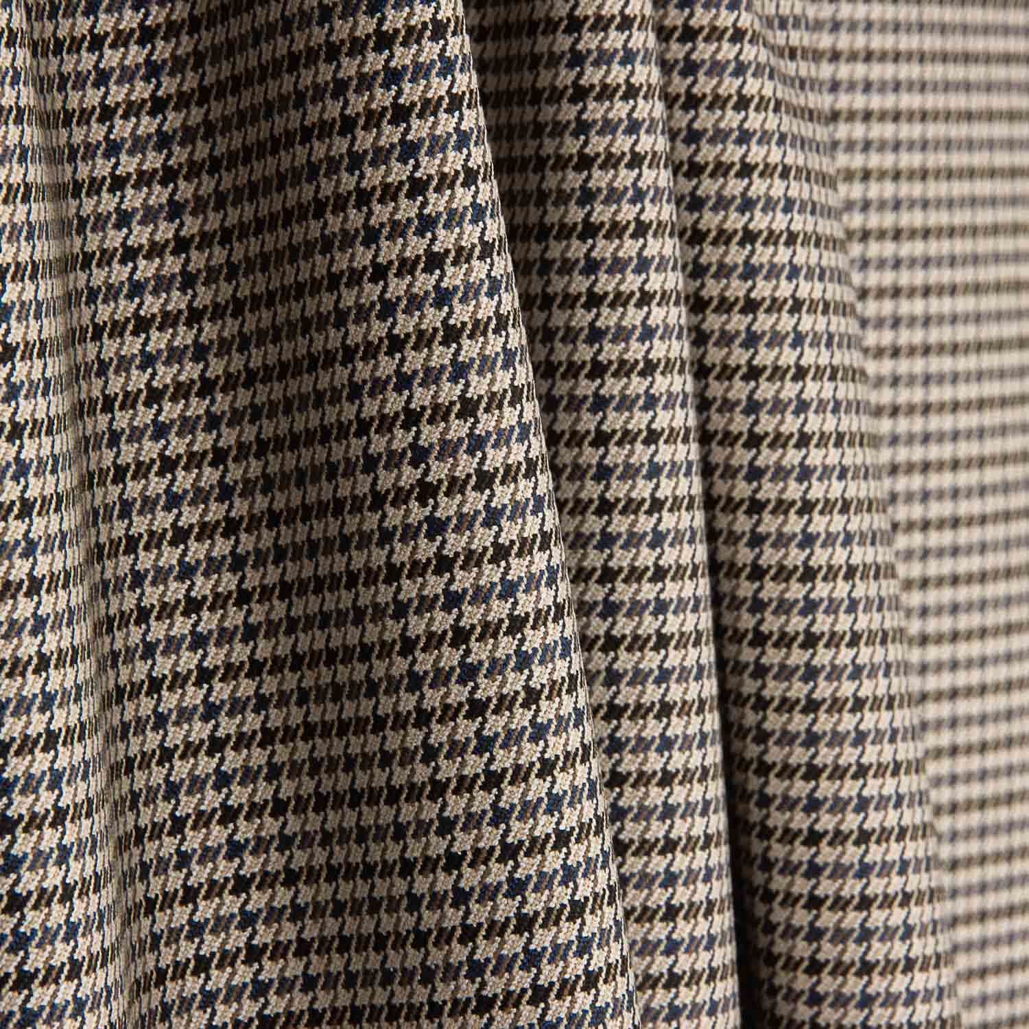 Lã Viscose Pied-de-poule Castanho e Azul - Ribes y Casals