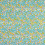 Percal estampado floral verde água e amarelo - Ribes y Casals