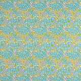 Percal estampado floral verde água e amarelo - Ribes y Casals