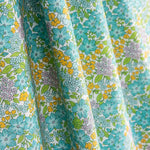 Percal estampado floral verde água e amarelo - Ribes y Casals