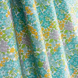 Percal estampado floral verde água e amarelo - Ribes y Casals