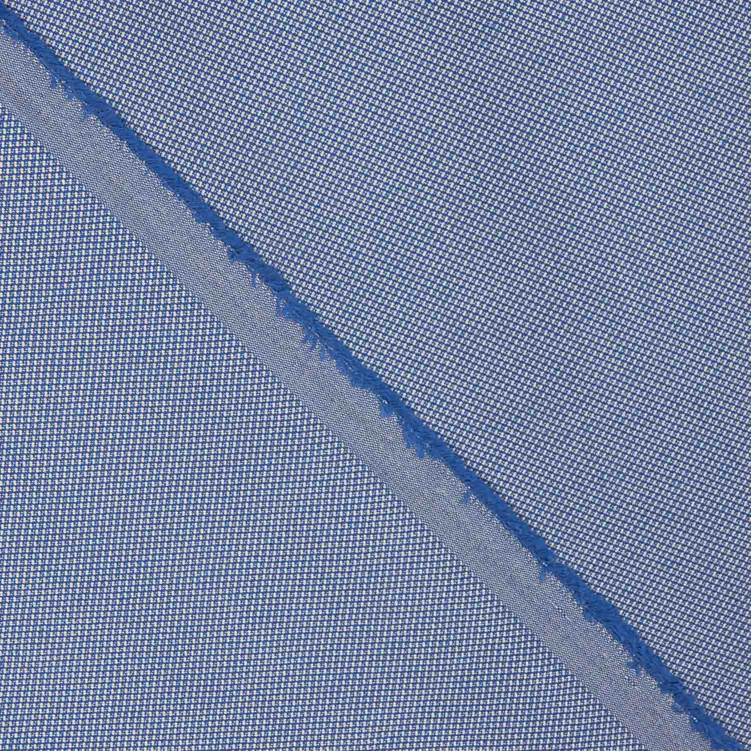 Camisa de algodão com microquadrados azuis - Ribes y Casals