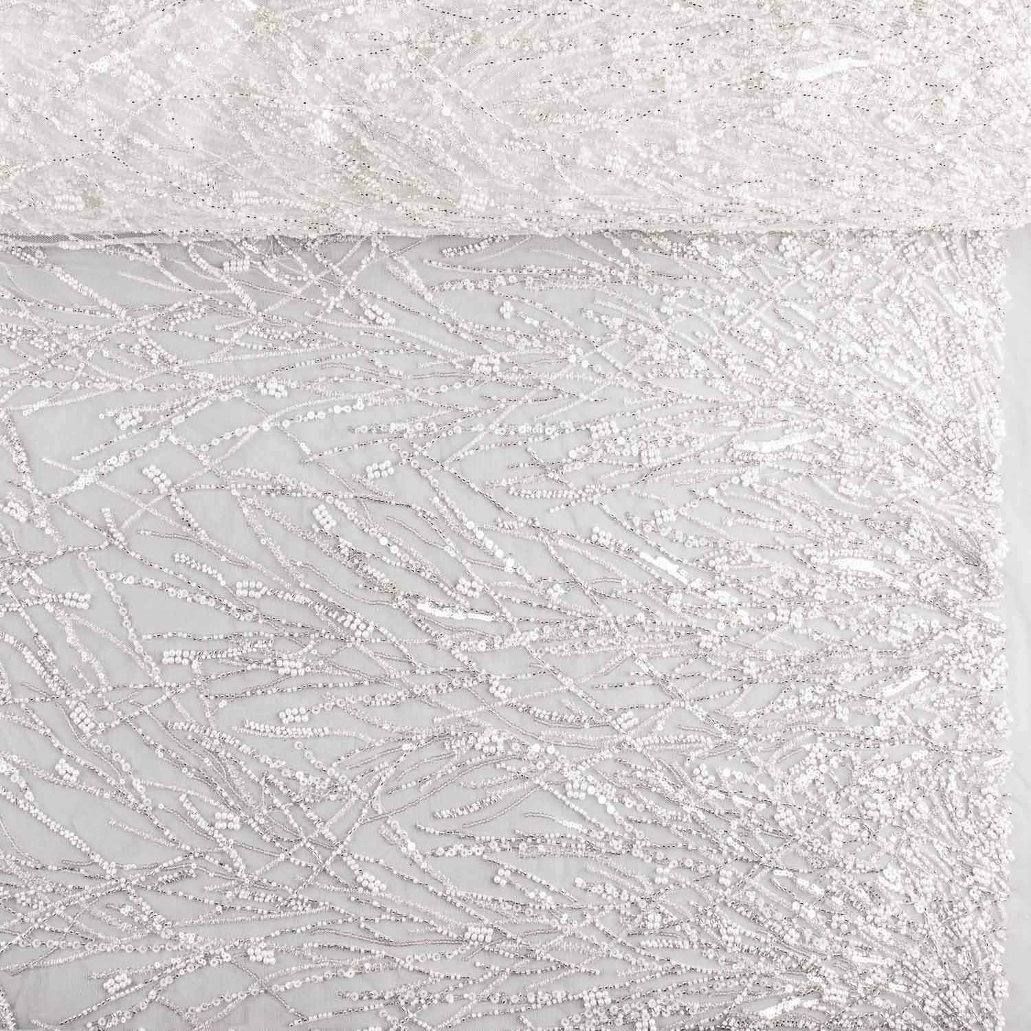 Vestido de Noiva em Tule Branco com Ramas e Gradiente Elegance - Ribes y Casals