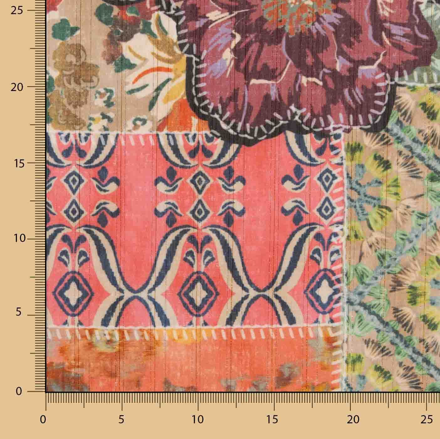 Gaze Bambula Lurex Estampada Patchwork Boho Coralia - Ribes y Casals