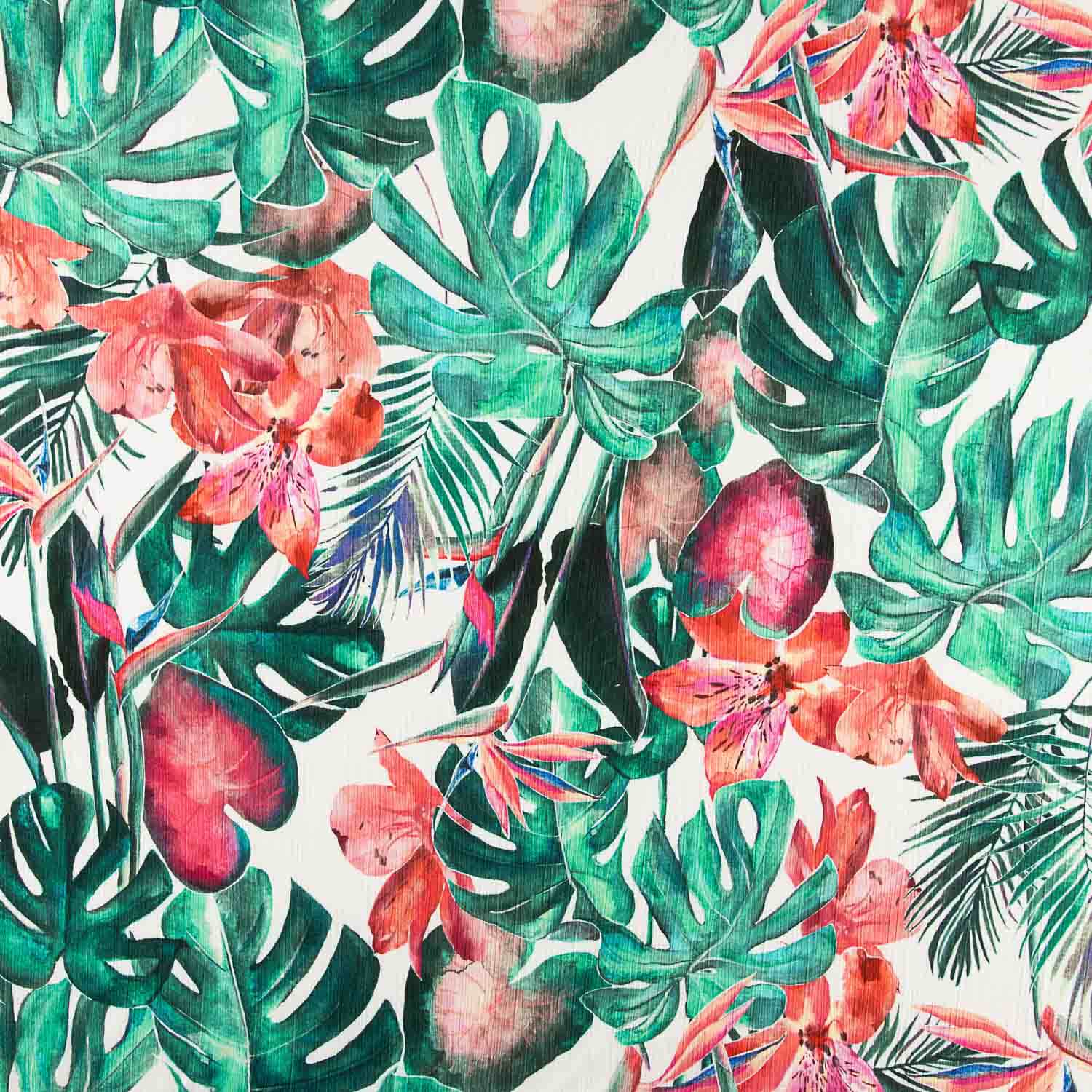 Viscose Bambula com Estampado Tropical Verde - Ribes y Casals