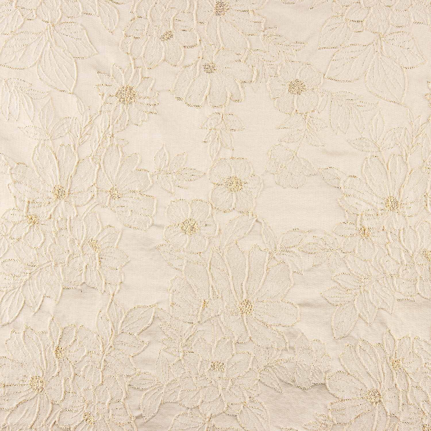 Brocado Floral Bege com Detalhe Dourado - Ribes y Casals