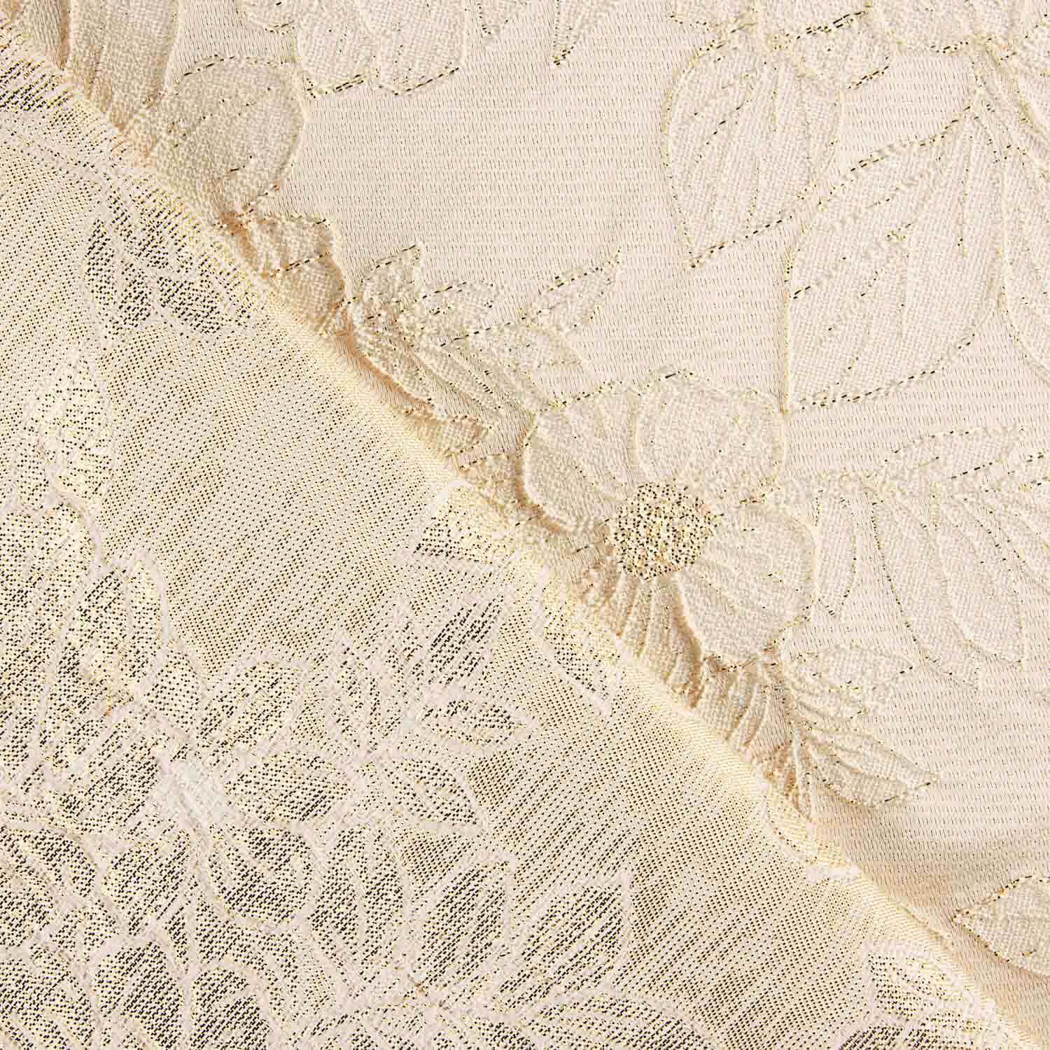 Brocado Floral Bege com Detalhe Dourado - Ribes y Casals