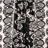 Retalho de viscose com estampado étnico e borda preta - Várias medidas x largura de 140 cm - Ribes y Casals