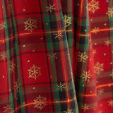 Popeline Natal Tartan Flocos Dourados - Ribes y Casals