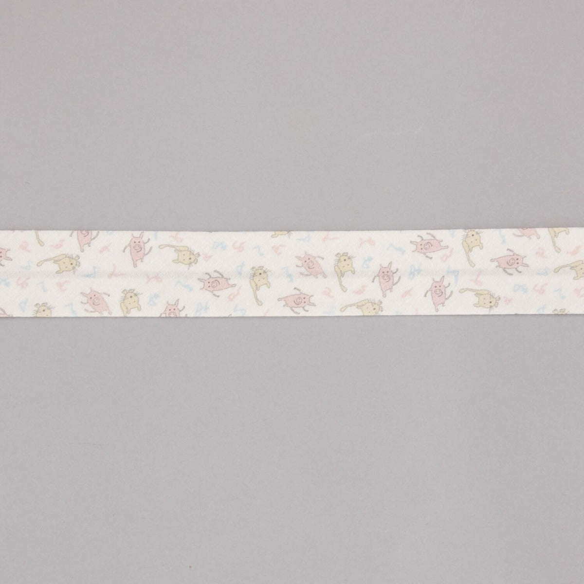 Fita Bies Porquinhos E Gatos Rosa-Creme 30 Mm - Ribes y Casals