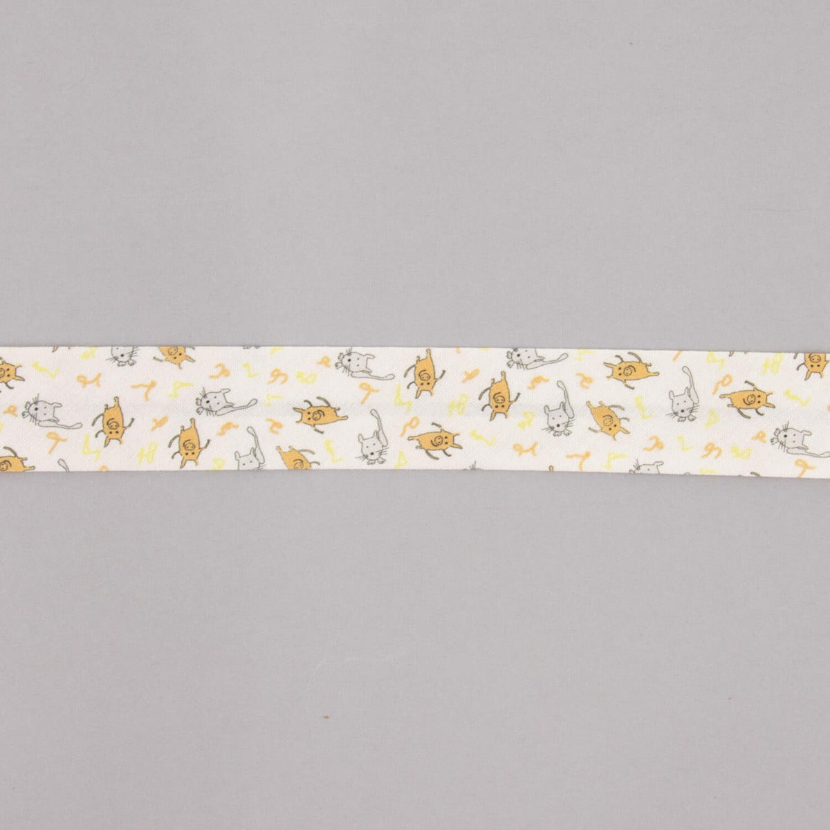 Fita Bies Porquinhos E Gatos Laranja-Cinza 30 Mm - Ribes y Casals