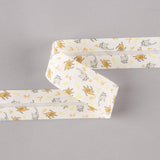 Fita Bies Porquinhos E Gatos Laranja-Cinza 30 Mm - Ribes y Casals