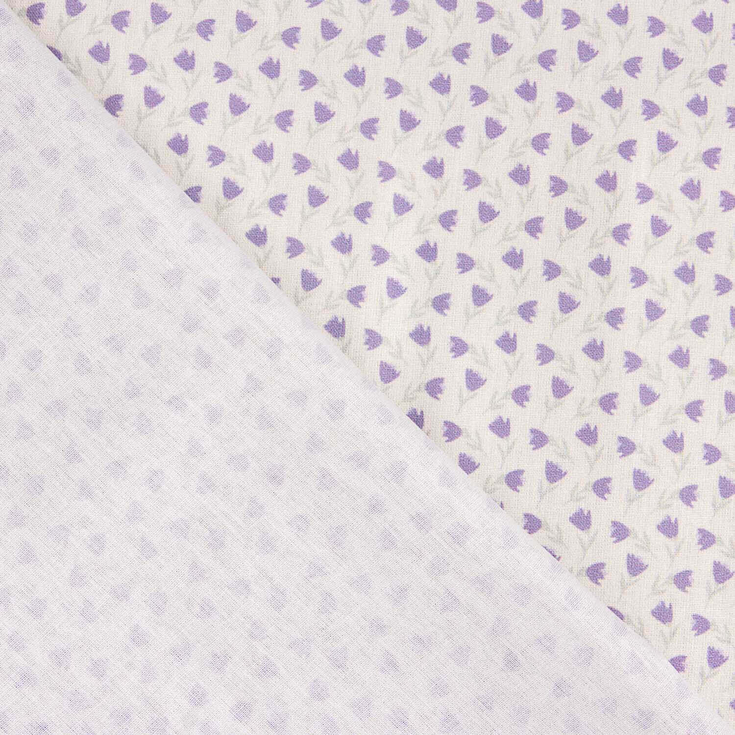 Percal estampado com tulipas lilás - Ribes y Casals