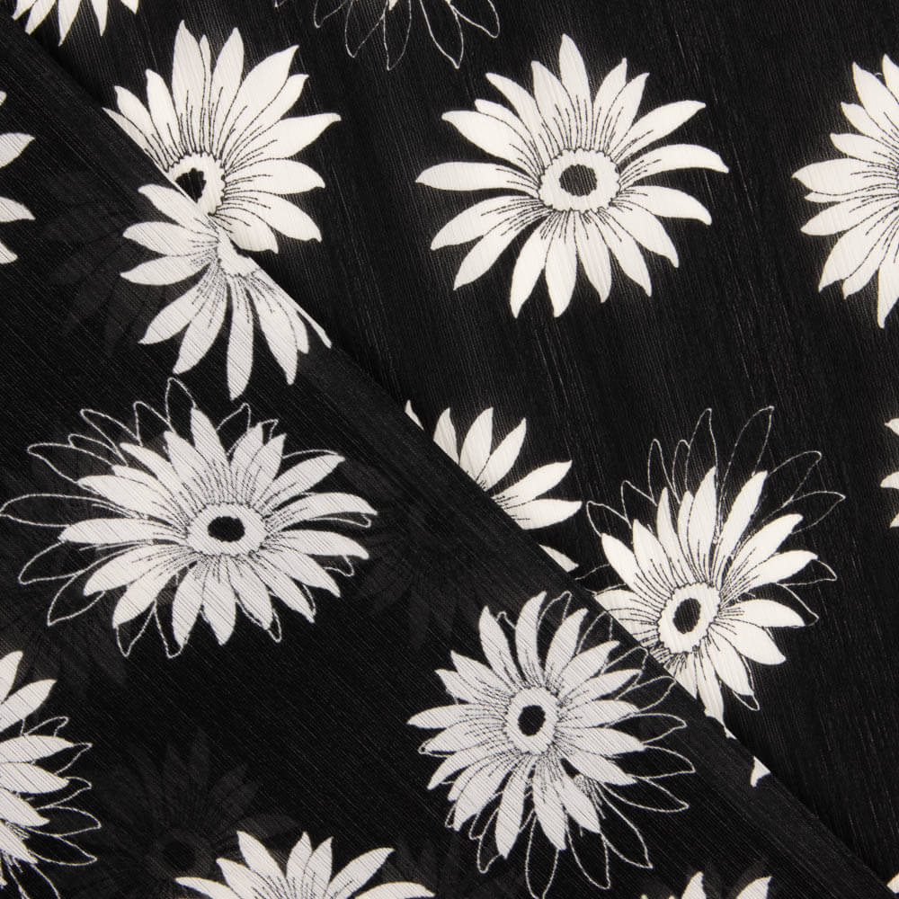 Gaze Bambula Margaridas Preto e Branco - Ribes y Casals