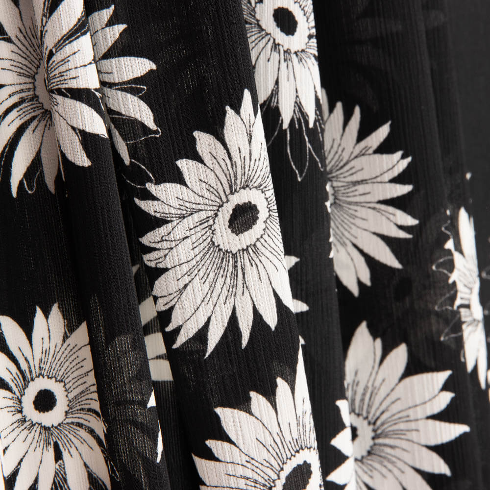 Gaze Bambula Margaridas Preto e Branco - Ribes y Casals