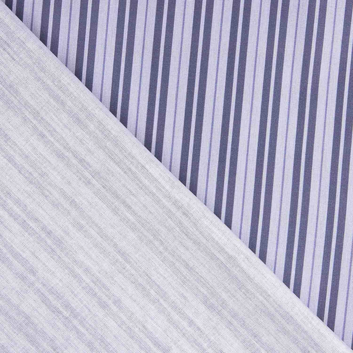 Percal estampado com riscas lilás - Ribes y Casals