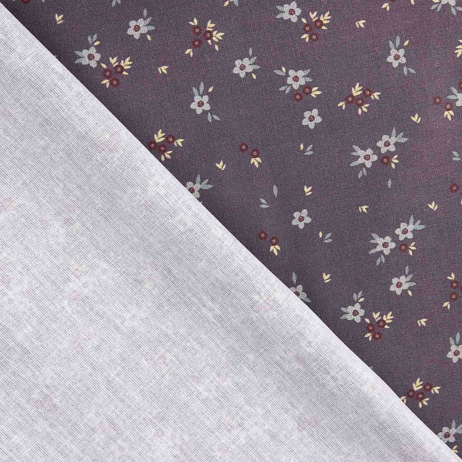 Percal estampado floral roxo - Ribes y Casals