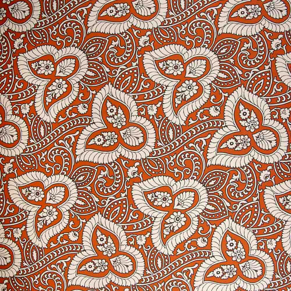 Retal Satén Estampado Romantic Teja 140x140 cm. - Ribes y Casals