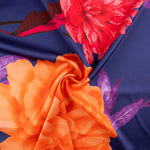 Cetim Estampado Maxi Flor Laranja - Ribes y Casals