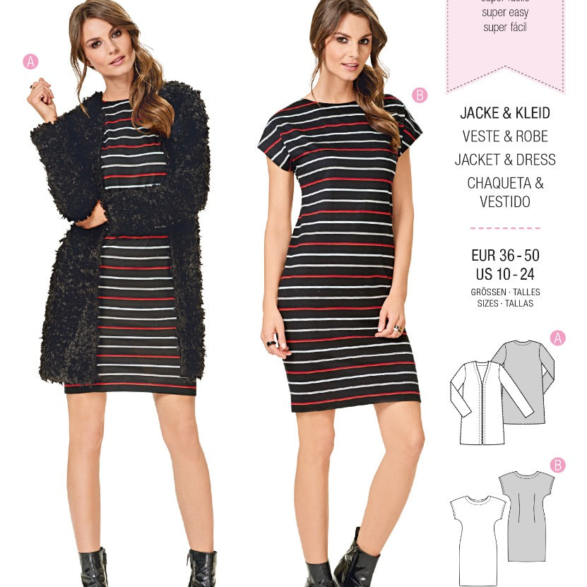 Patrón Burda 6608 Chaqueta y Vestido - Ribes y Casals