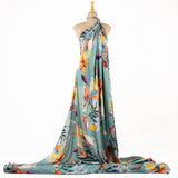 Cetim Estampado  Flor Óleo  Sálvia - Ribes y Casals