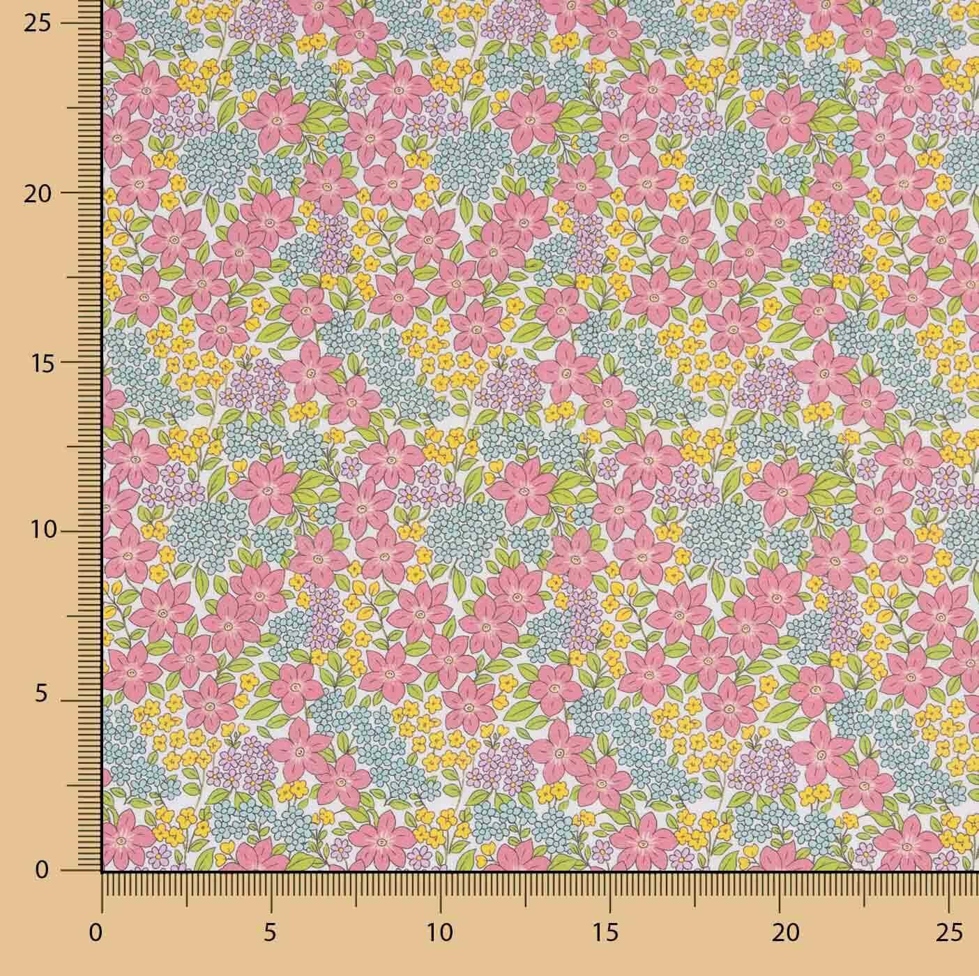 Percal estampado Guirnalda Rosa - Ribes y Casals