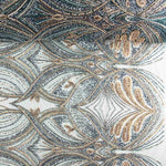 Strass Tule Azul Canard e Dourado Suave Degradê - Ribes y Casals