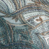 Strass Tule Azul Canard e Dourado Suave Degradê - Ribes y Casals