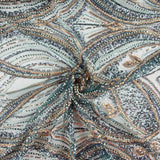 Strass Tule Azul Canard e Dourado Suave Degradê - Ribes y Casals