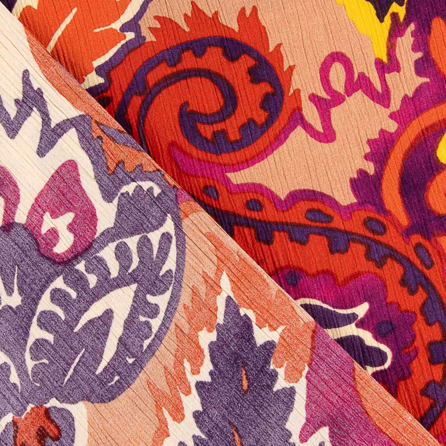 Viscose Bambula com Estampado Paisley Sunset - Ribes y Casals