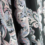Caxemira de viscose acetinada com padrão floral azul e rosa - Ribes y Casals