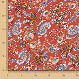 Crepe Satinado Paisley Fuego - Ribes y Casals