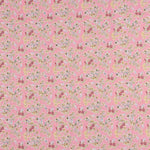 Percal estampado com ramos de flores sobre fundo rosa - Ribes y Casals