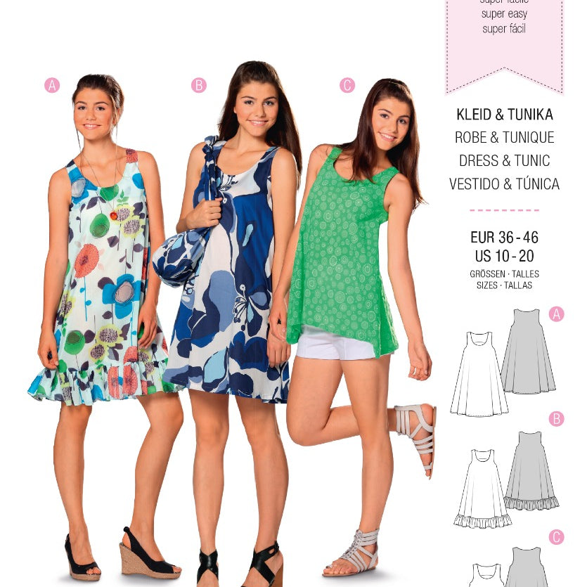 Patrón Burda 7390 Vestido y Blusa - Ribes y Casals
